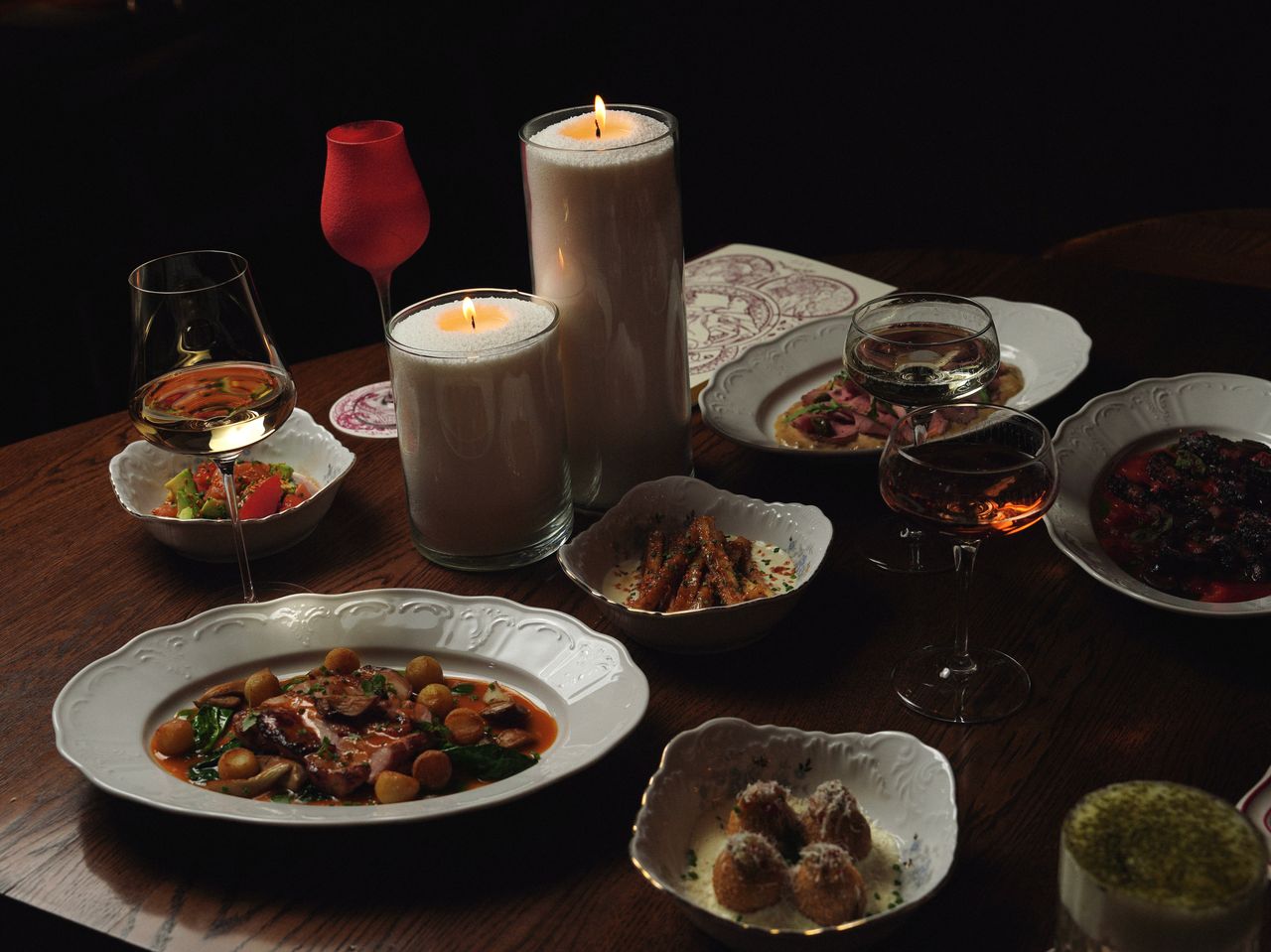 An evening table setting at the restaurant
